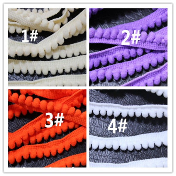 3 meters  mini Pompon band   6mm 20 colors option