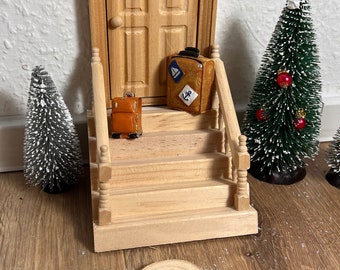 Wichtel Treppe mit Geländer Miniatur aus Holz