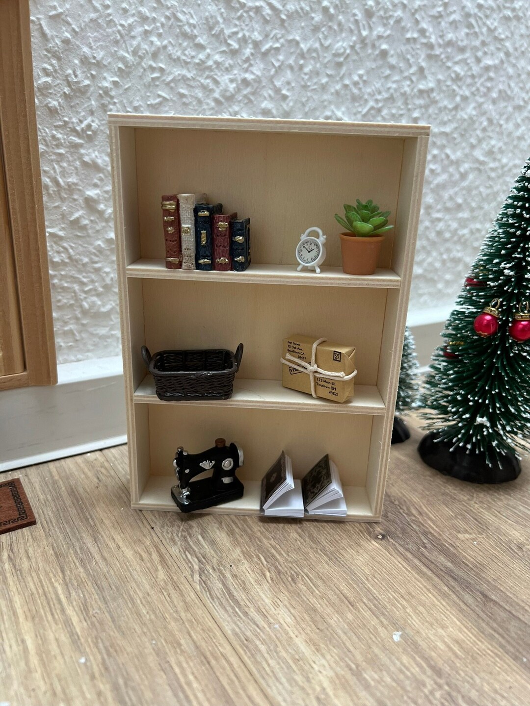 Puppenhaus Möbel 1:12 Miniatur Regal 5 Ebenen Für Puppenhaus 1:12 - Wichtel Möbel Weiß Miniatur Möbel