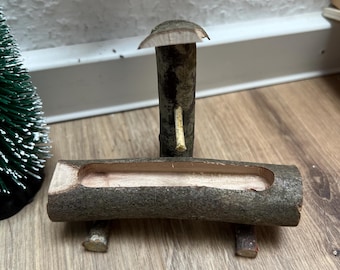 Wichtel Brunnen aus Holz Baumstammbrunnen Miniatur ca. 10 cm