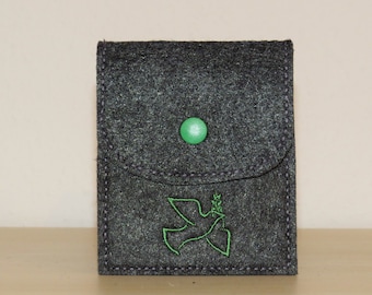 Rosenkranztasche aus Filz mit Motiv