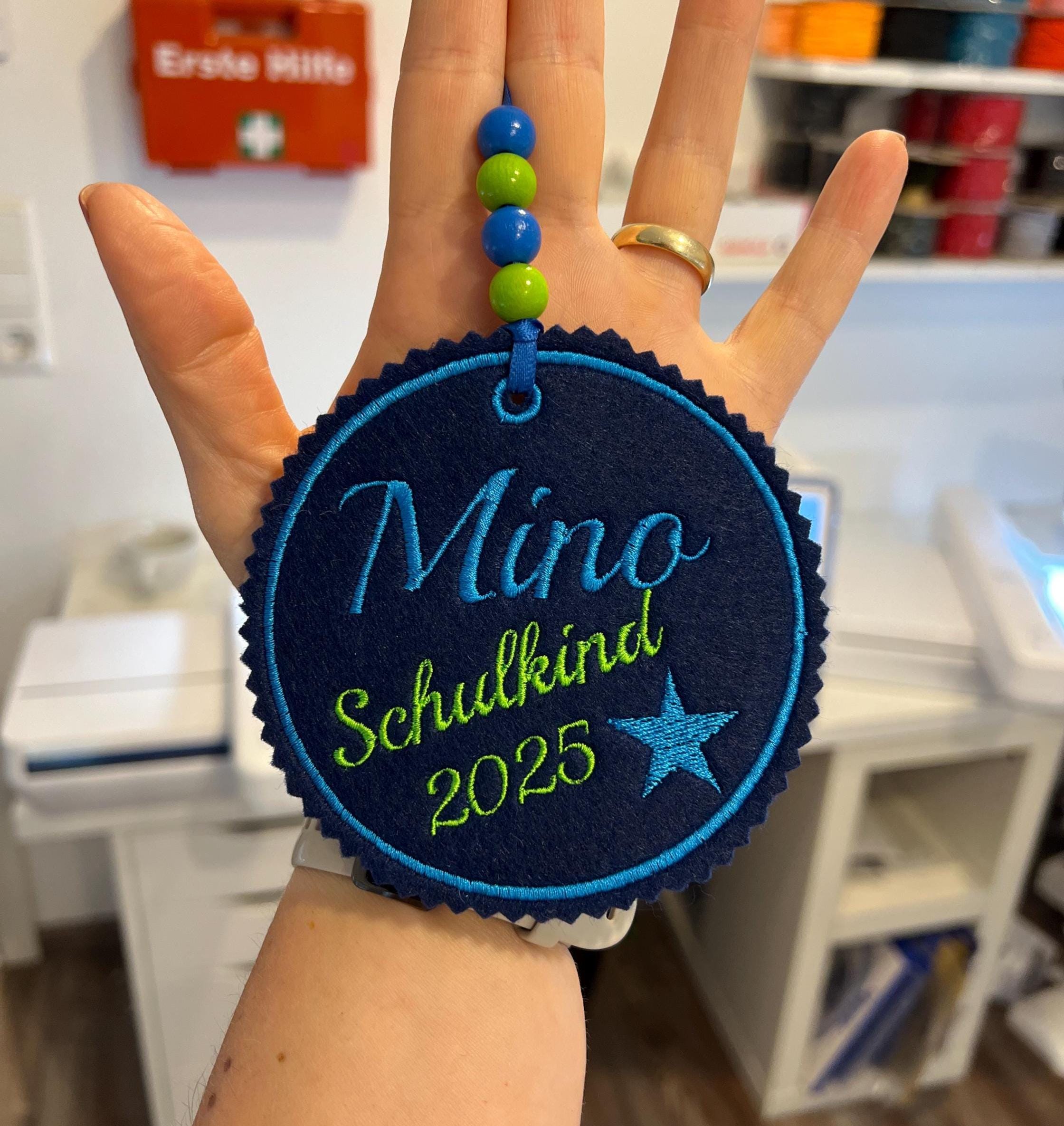 Karte Schulanfang Mädchen Dabelino Button Schulkind Mädchen