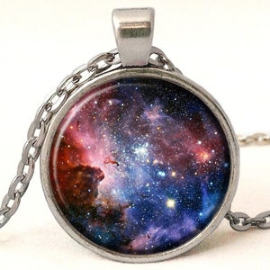 Carina Nebula Necklace,Glass Photo Pendant,0450POS