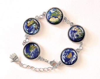 Planeet Aarde armband, Aarde sieraden, 0104BOS