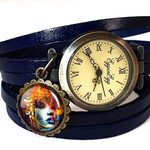 Leather watch bracelet - Expressionist soul, 0656
