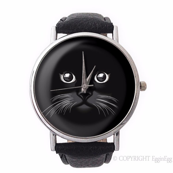 Unique montre chat noir, 0877WSB