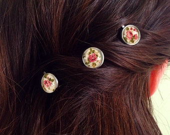 3pcs - hair pins RETRO ROSES, 0218HP