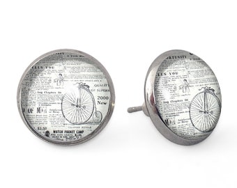 NEWSPAPER Stud Earrings, 0169ESS