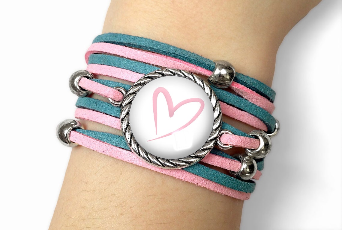 Gift for Valentine's Bracelet With Heart Etsy