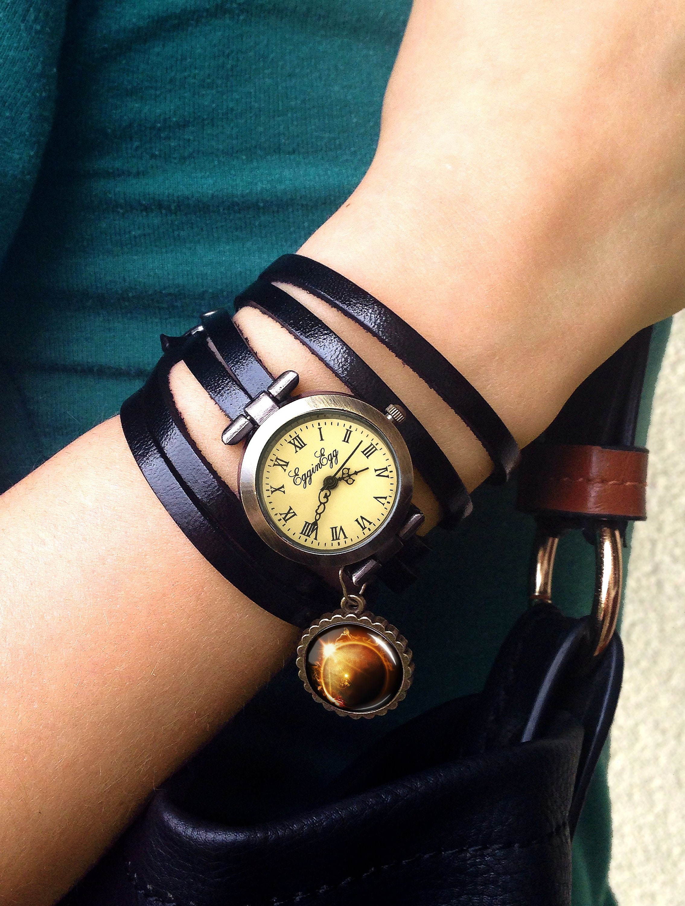 Buy Leather Watch Bracelet full Moon 0108WB6 Online in India Etsy