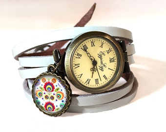 Skórzany zegarek Folk, 0495WW6