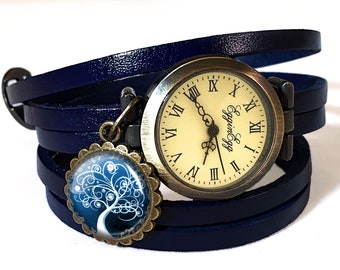 Horloge armband echt leer - boom van hoop, 0601WNV