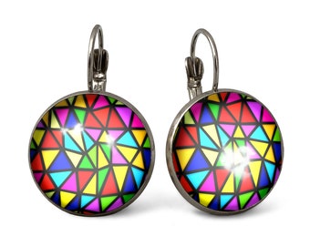 Colored triangles Big Earrings, 0491ERS