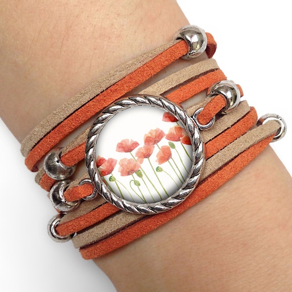 Bracelet coquelicots - 0981