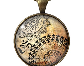 MANDALA Big Necklace, Nostalgic Pendant, 0548PB