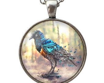 Mechanical bird Big Necklace,Photo Pendant,0754