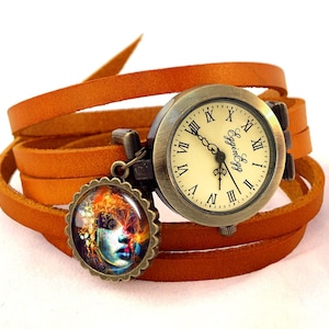 Leather watch bracelet - Expressionist soul, 0656