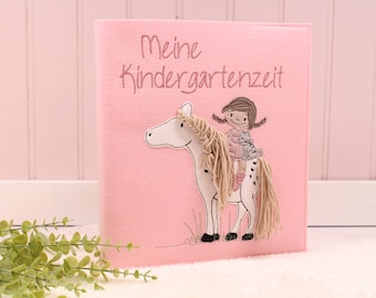 Kindergartenordnerhülle "Lotta und Hü" Filz, Portfolioordner, Kitaordner, Kindergartenordner, Personalisierbar, Fotoeinstecker optional