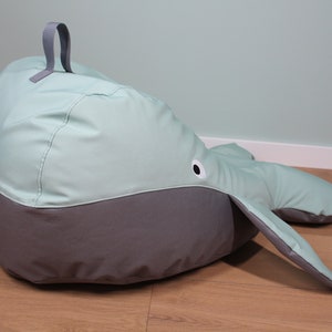 Bean bag Wilhelm the whale, filled with EPS beads, free embroidery