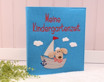 Kindergartenordnerhülle "Pepe" Filz, Portfolioordner, Kitaordner, Kindergartenordner, Personalisierbar, Fotoeinstecker optional