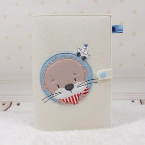 U-Hefthülle "Ahoi kleiner Otter", personalisierte Untersuchungshefthülle, Geschenk, Geburt