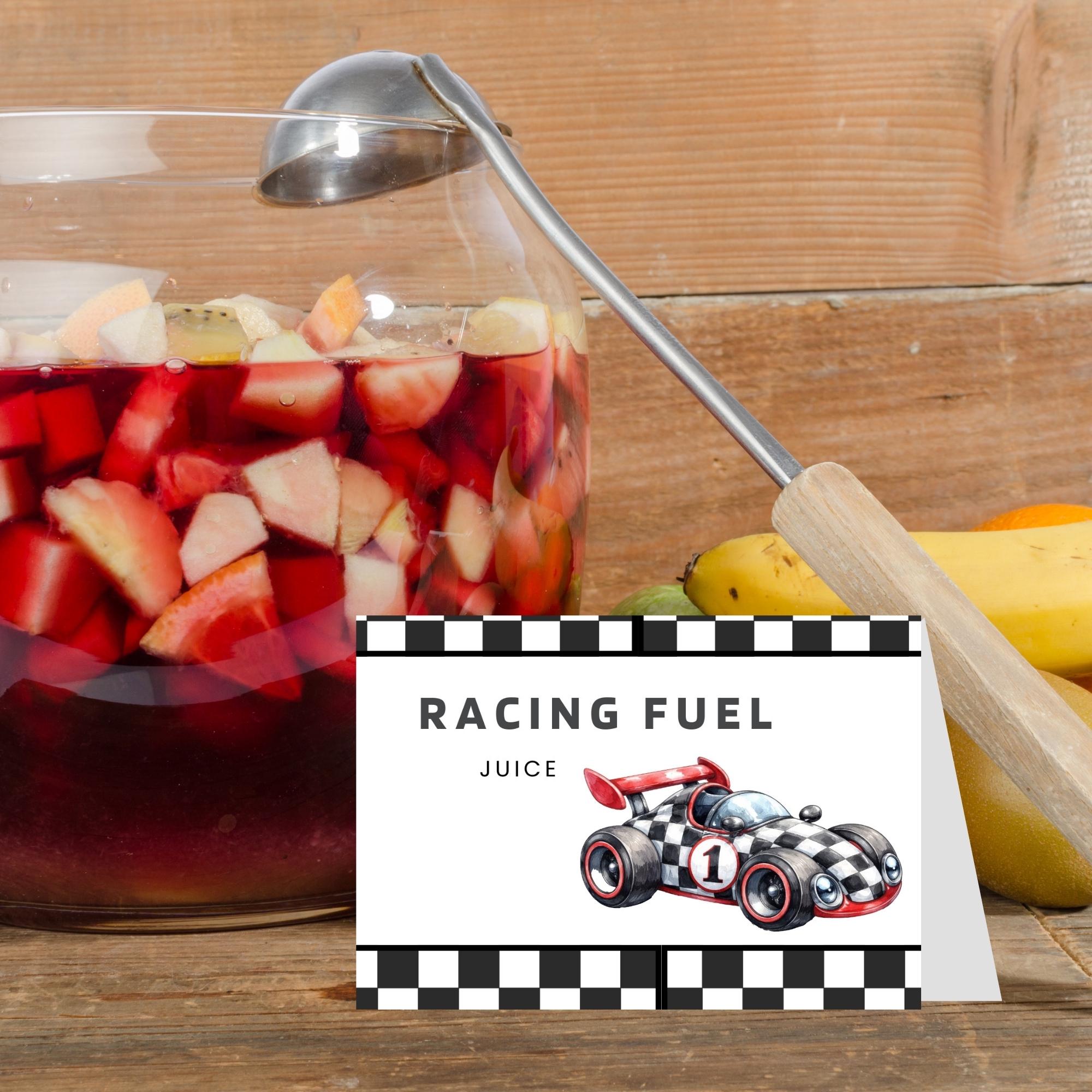 Race Car Party Food Labels Template, Editable Buffet Cards, Racing ...