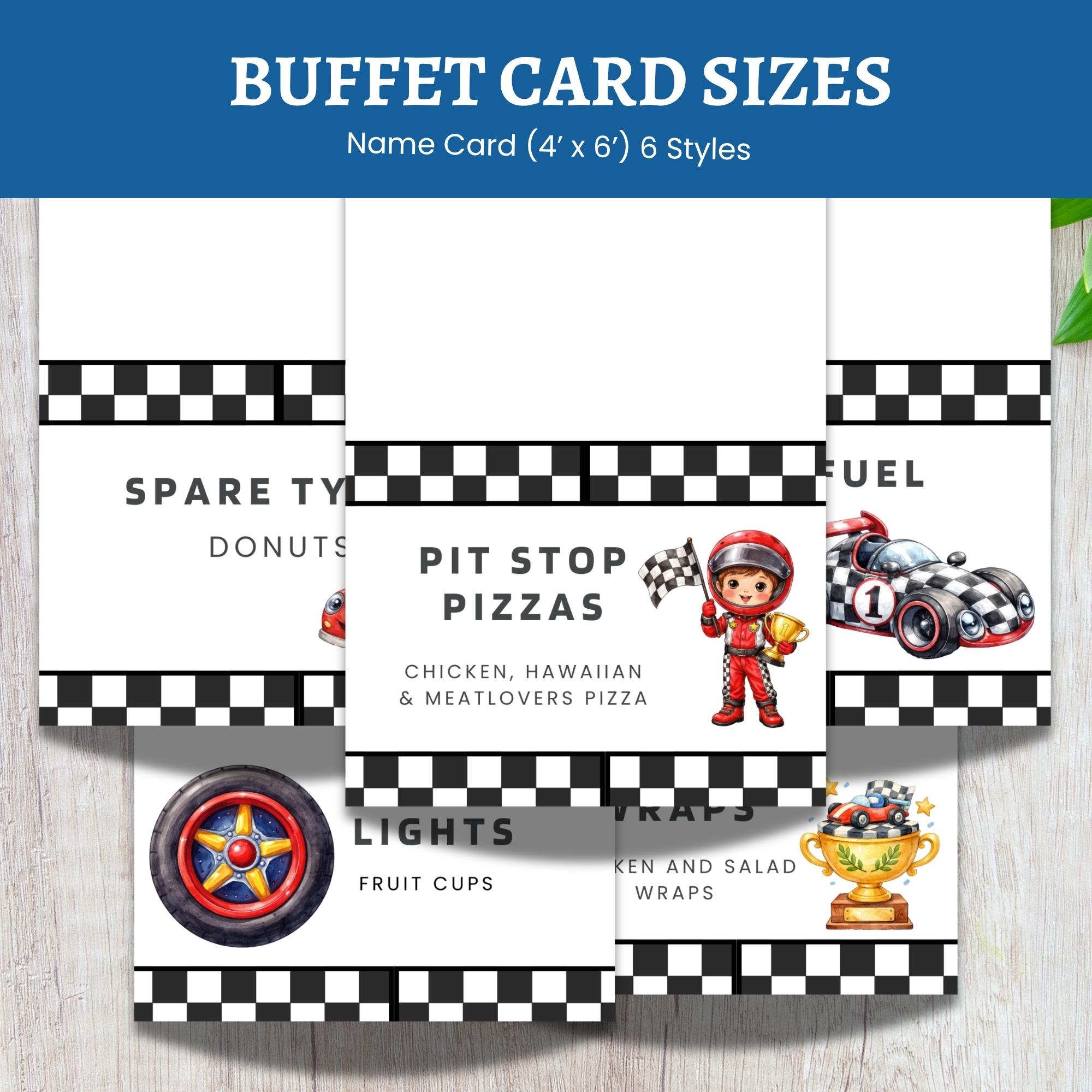 Race Car Party Food Labels Template, Editable Buffet Cards, Racing ...
