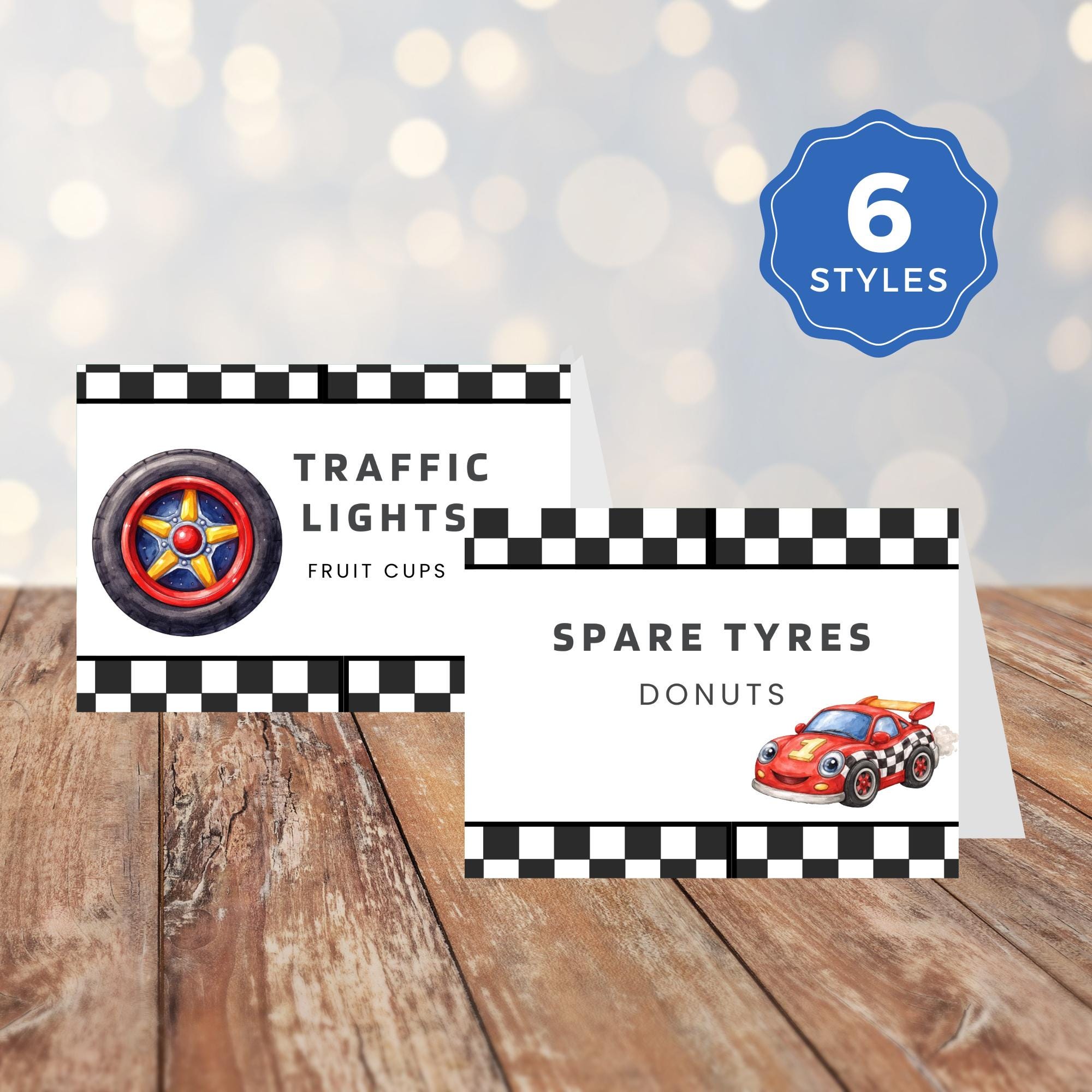 Race Car Party Food Labels Template, Editable Buffet Cards, Racing ...