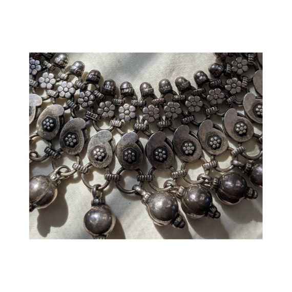 Vintage Silver Beaded Charm Necklace - image 6