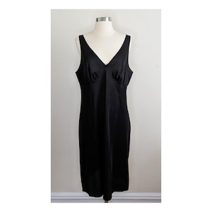 Vintage Nylon Black Slip Dress