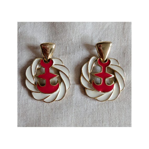 Vintage Nautical Dangle Earrings - image 1