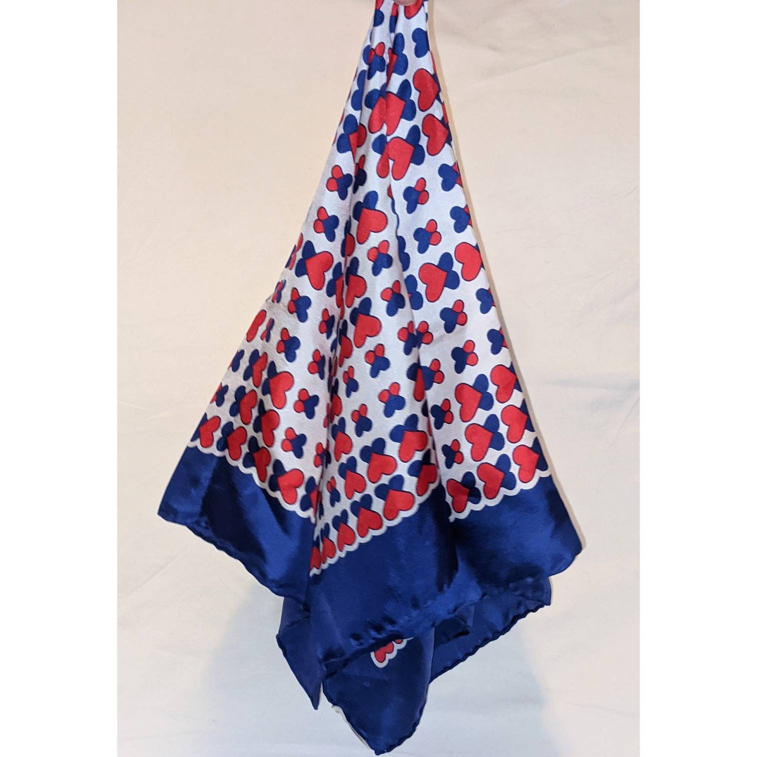 VINTAGE Ray Strauss 100% Raw Silk Red Blue Belt / Scarf MADE IN USA Vintage Ray Strauss - Etsy main image 4