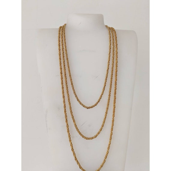 Vintage 3 Tier Goldtone Chain Necklace - image 1