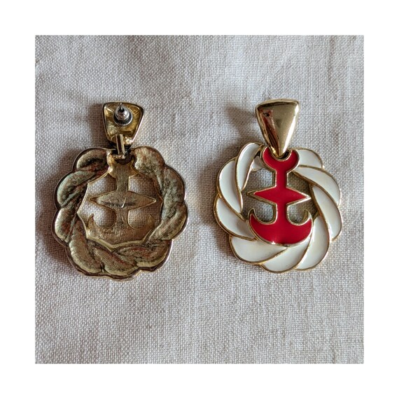 Vintage Nautical Dangle Earrings - image 2