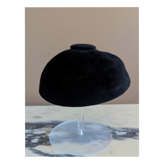 Vintage Black Wool Millinery Beret