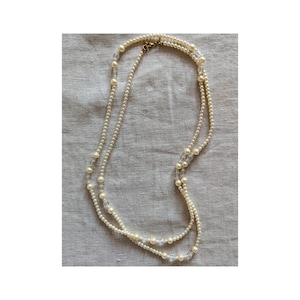 Vintage Signed Monet Single Strand Faux Pearl Necklace