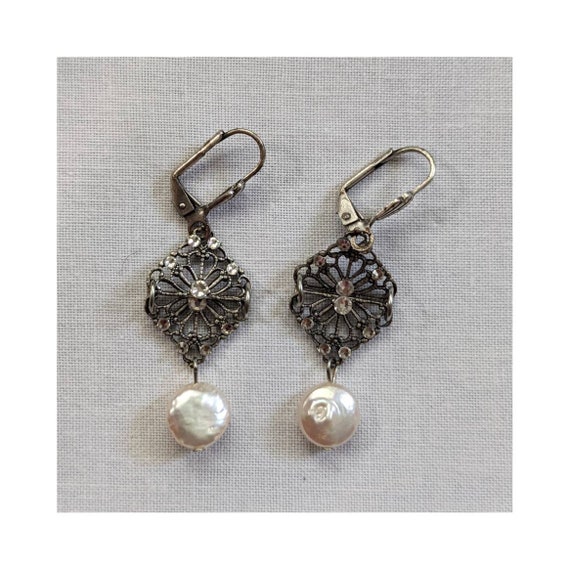 Vintage Art Deco Style Earrings - image 2