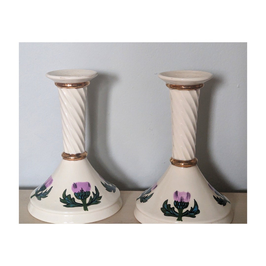 Vintage Ceramic Candlestick Holders Etsy