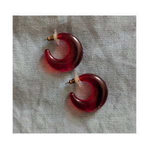Vintage Lucite Small Hoop Earrings