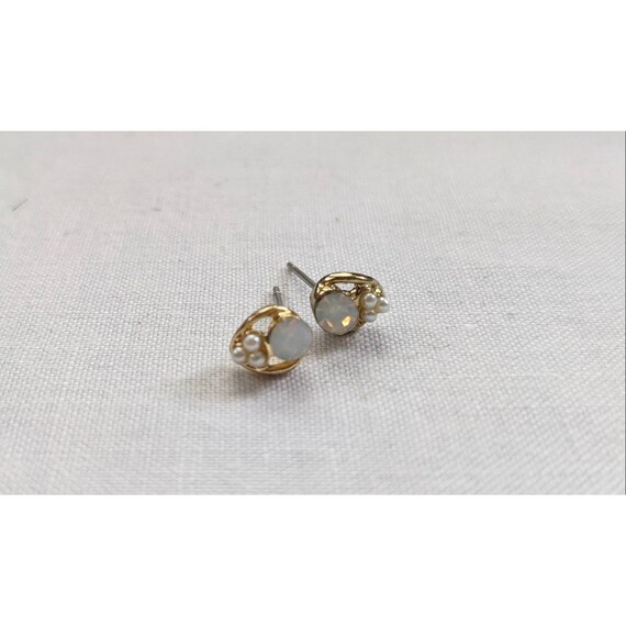 Vintage Moon Stone Stud Earrings