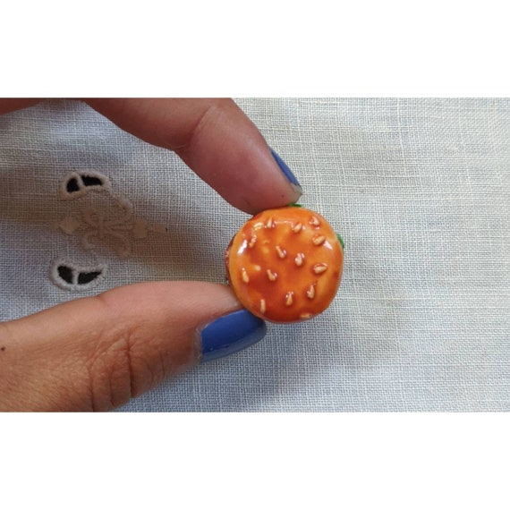 Vintage Hamburger Pin View 4