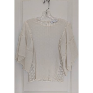 Vintage SANDRO Paris White Sheer Blouse