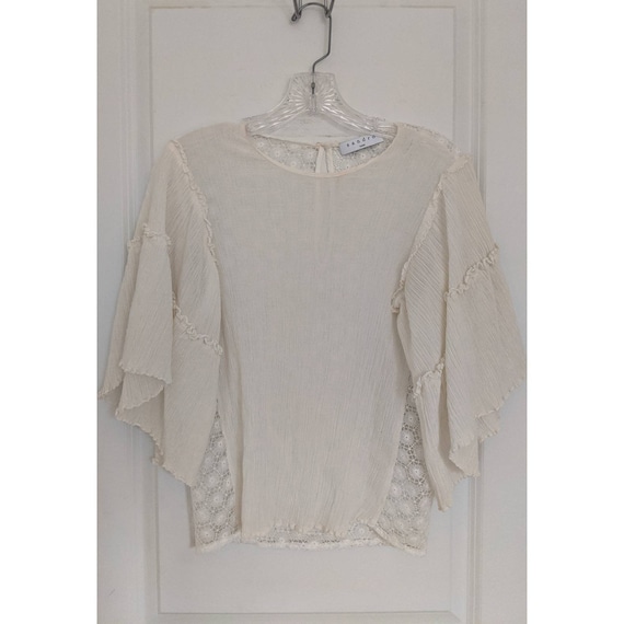 Vintage SANDRO Paris White Sheer Blouse