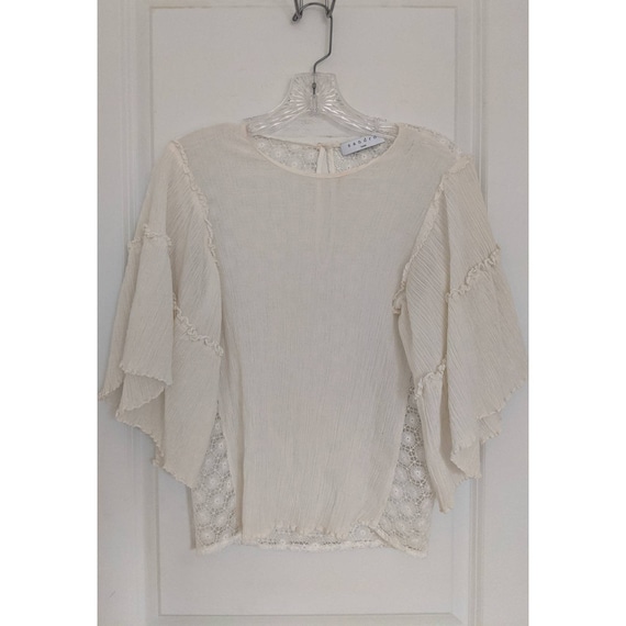 Vintage SANDRO Paris White Sheer Blouse - image 1