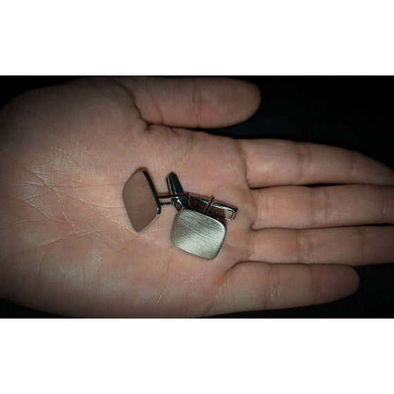 Vintage Silver Square Cufflinks - image 2