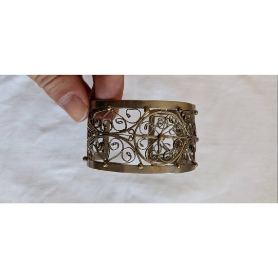 Vintage Metal Wire Wrapped Cuff Bracelet - image 2