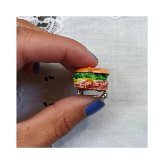 Vintage Hamburger Pin View 2