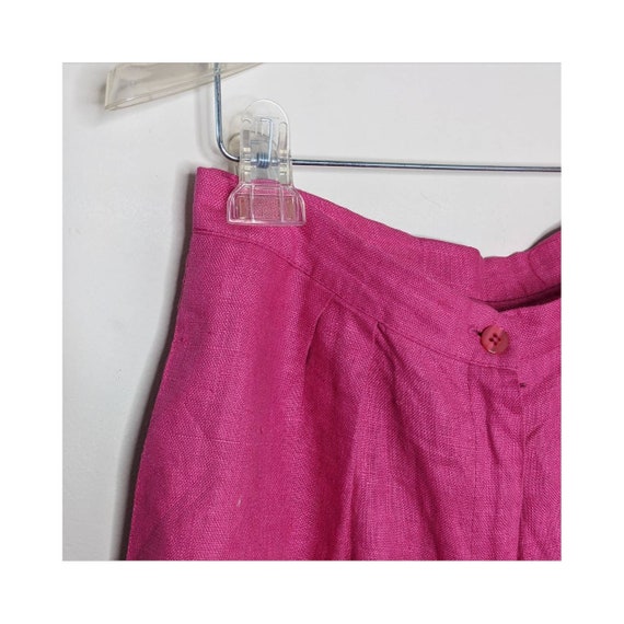 Vintage Hot Pink Baggy Linen Shorts - image 3