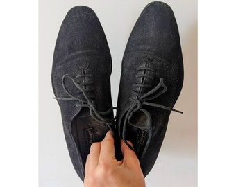 Vintage Mens Black Leather Oxfords/wilke Rodriguez Black  display picture 1