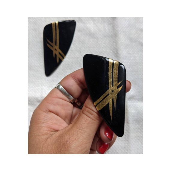 Vintage Ceramic Statement Earrings - image 2